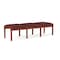 Lesro Lenox Wood 3 Seat Bench Wood Frame, Cherry, RF Nebbiolo Upholstery LW3001 - alternate 2
